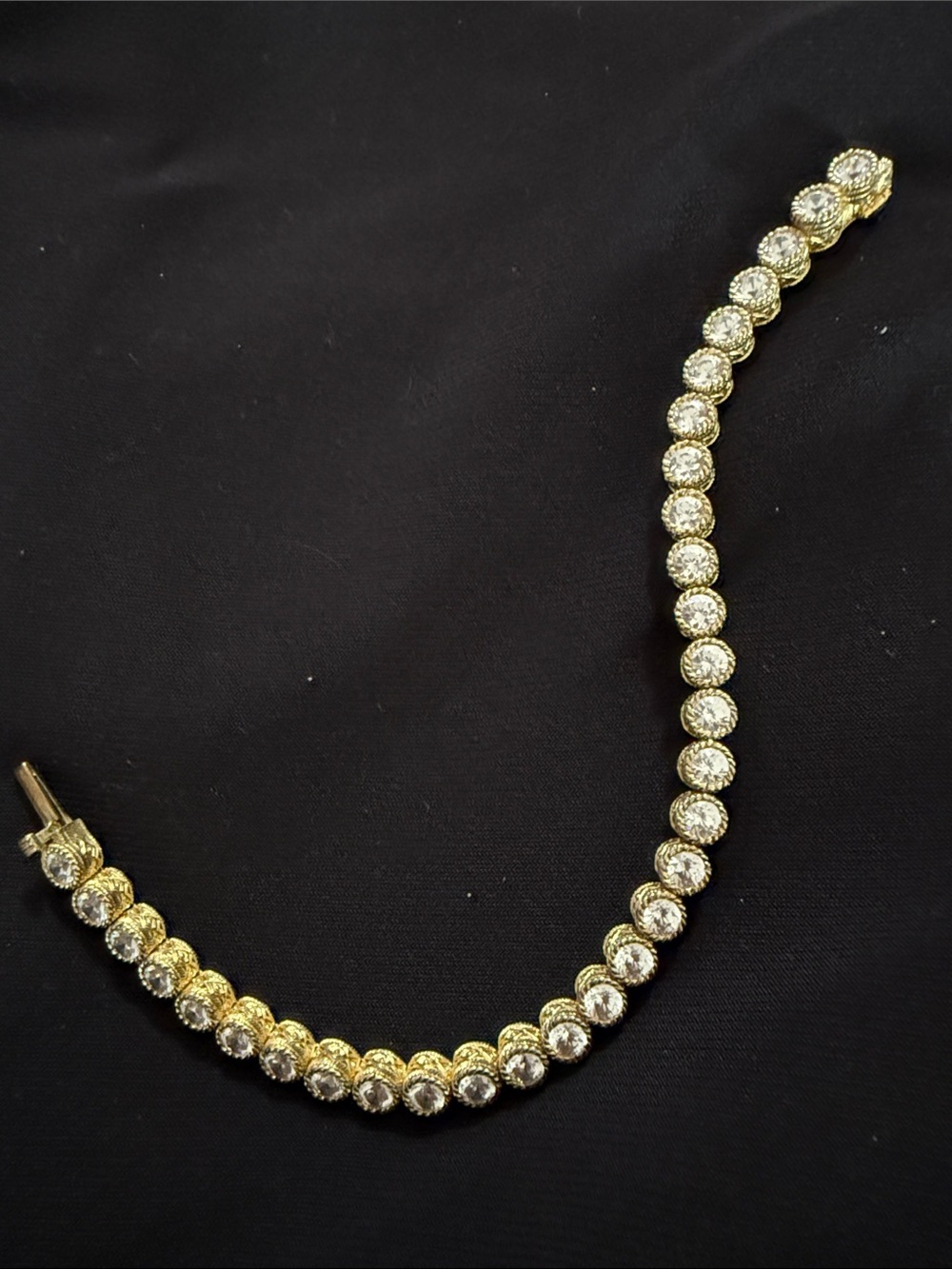 Crystal Tennis Bracelet - Gold clad over sterling